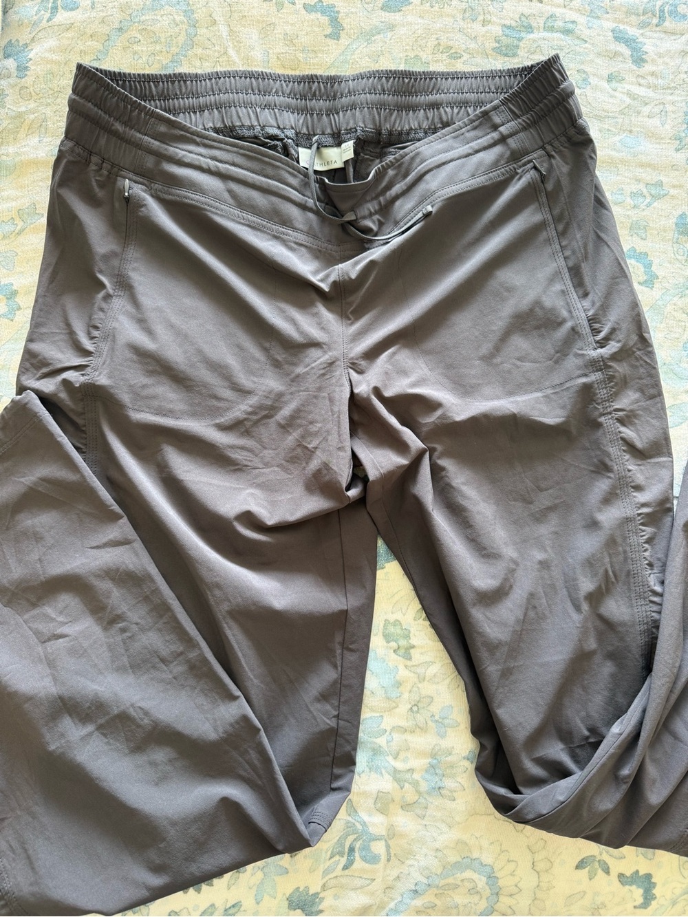 Athleta Womens Gray Elastic Waist Casual Pants Size 14